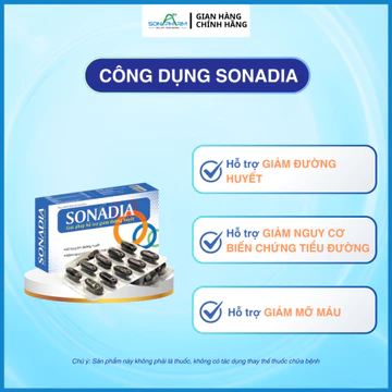 [HÀNG CHÍNH HÃNG-DATE XA] SONADIA - Hỗ trợ giảm đường đường huyết, giảm nguy cơ biến chứng bệnh tiểu đường (Hộp 30 viên)