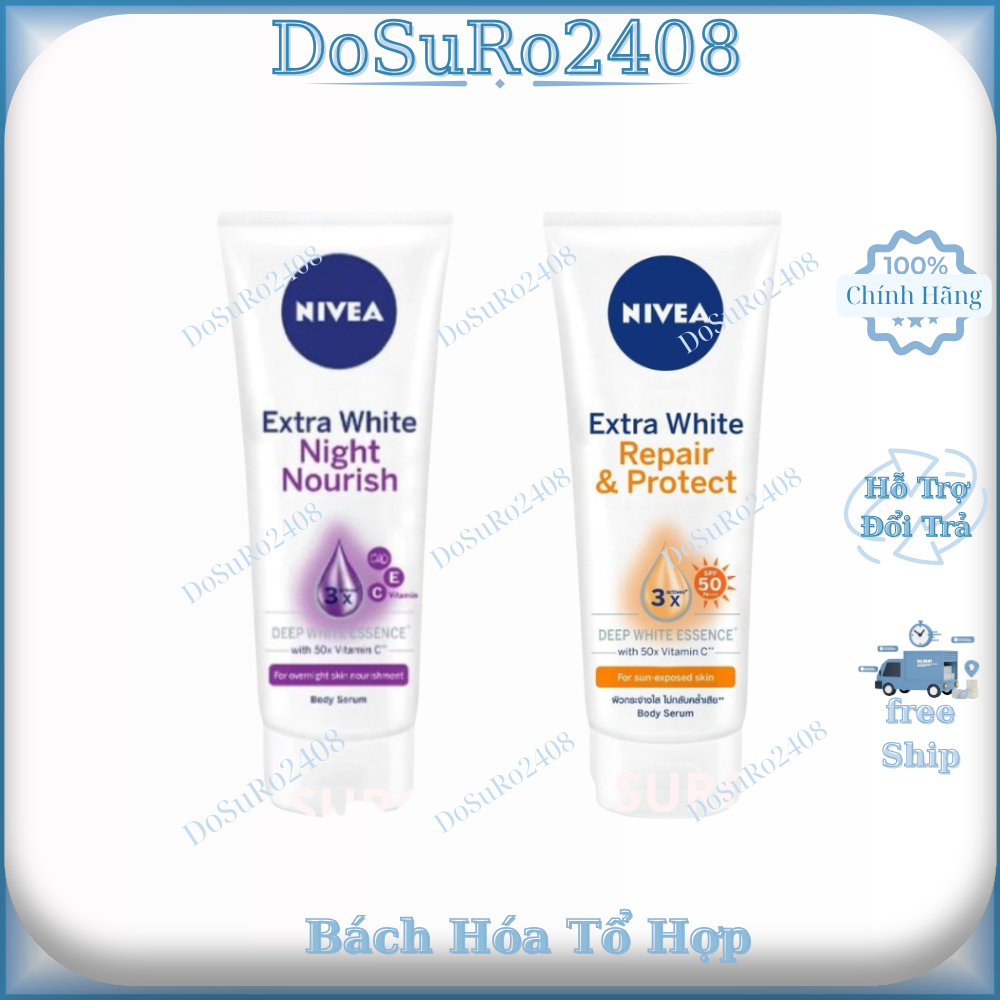 Serum Dưỡng Thể Nivea Phục Hồi & Dưỡng Sáng Da Ngày & Đêm 180ml chính hãng