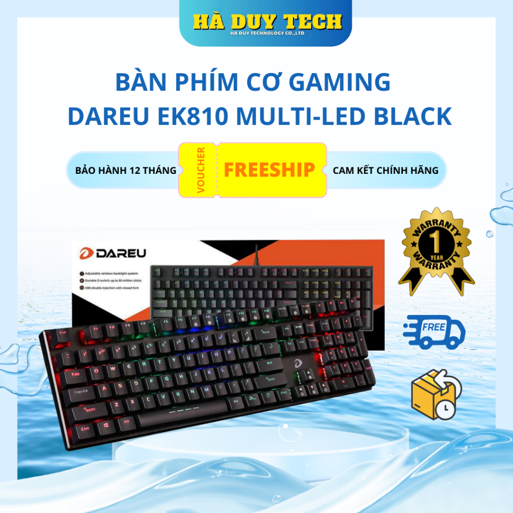 Bàn Phím Cơ Dareu EK810 Multi-Led Black (USB/Multi Led/Blue/Brown/Red ...