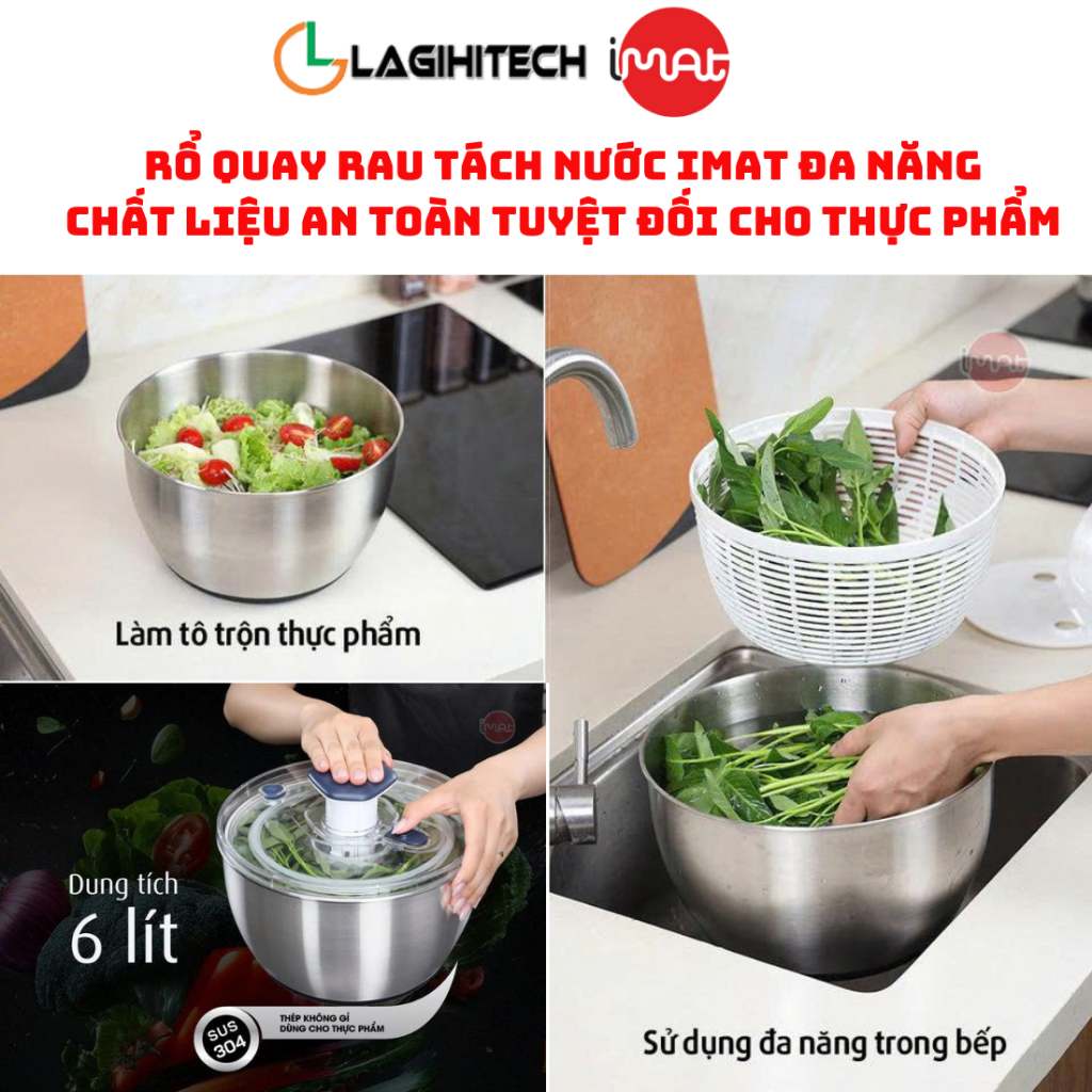 [LIVE] Rổ quay rau tách nước iMat đa năng. Chất liệu an toàn tuyệt đối ...