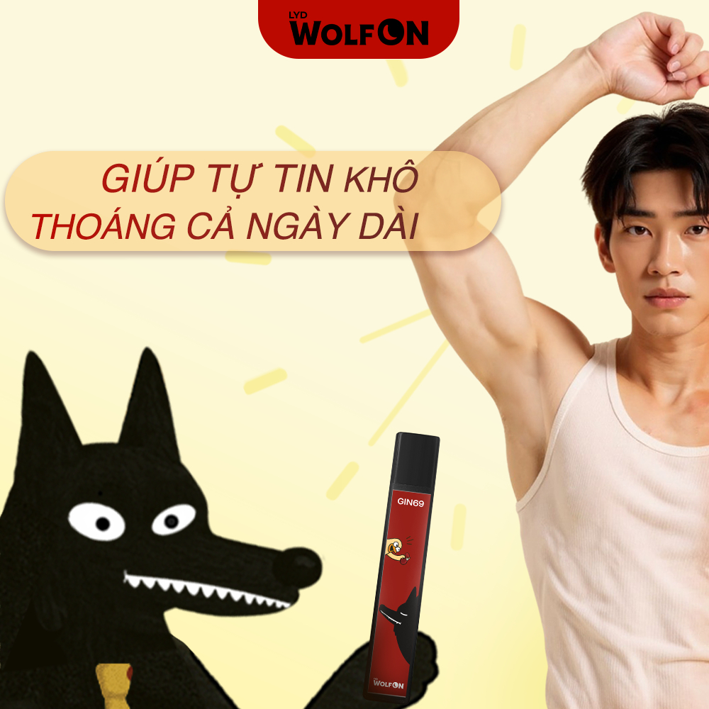 Xịt Khử Mùi Nam, Deodorant Spray LYD Wolf ON Hương Nước Hoa GIN6, Body Mist Nam, Khử Mùi, Xịt thơm