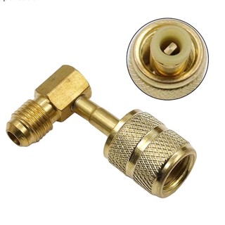 Đầu Chuyển Đổi Ga Góc 90° Gas R22 - R410 Đầu Nối Nạp Gas Điều Hòa Máy Lạnh Gia Đình