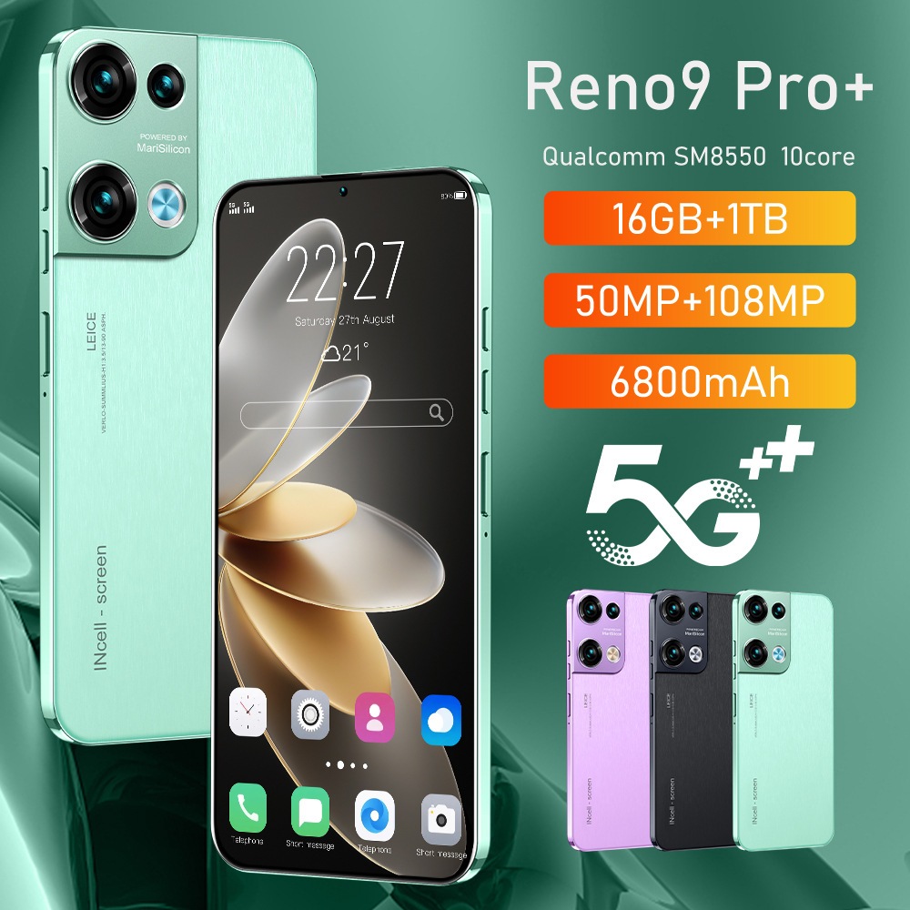 Oqqo Reno9 điện thoại di động Mạng 5G Hỗ Trợ Bluetooth Bộ Lớn 6800mAh Full HD 16GB RAM +1TB ROM