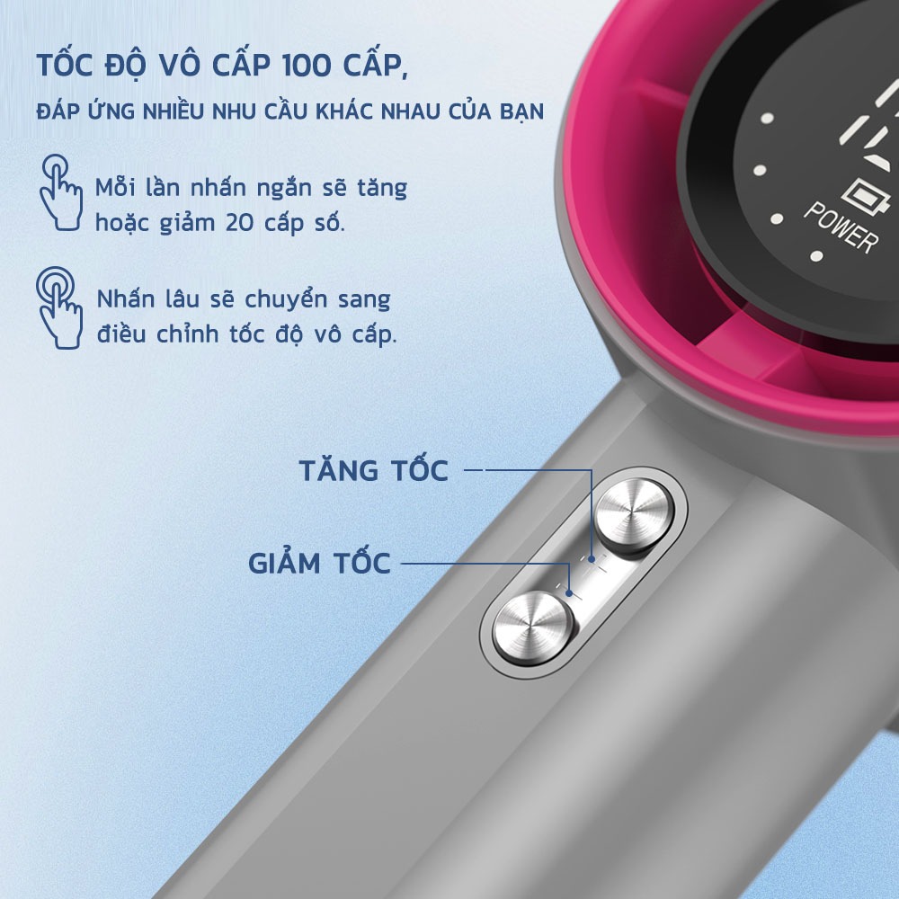EXYT Quạt mini cầm tay 4000 mAh di động có thể sạc gió mạnh 100 tốc độ turbo phản lực - Bảo hành 12 tháng