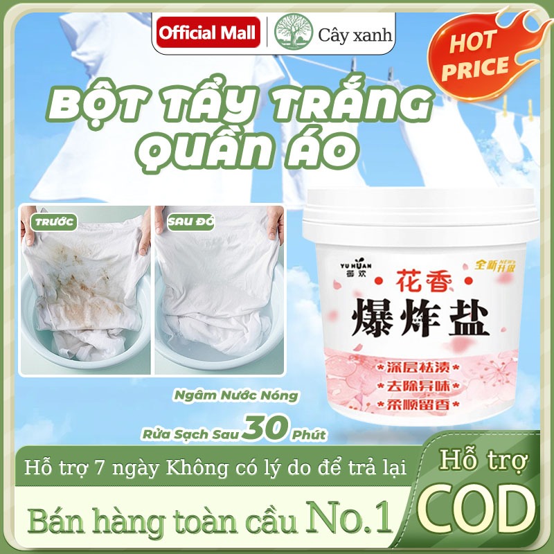 【5 Chai】Bột Tẩy Trắng Quần Áo Đa Năng - Làm sạch vải ố vàng, Vết bẩn khó giặt, An toàn, Không phai màu