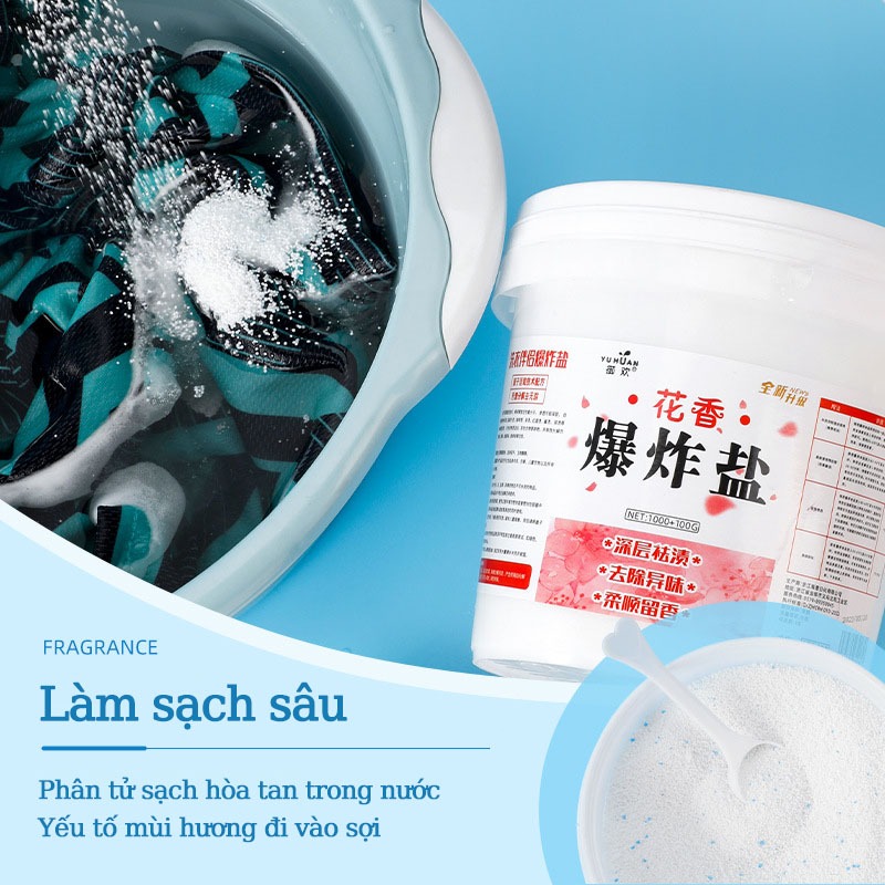 【5 Chai】Bột Tẩy Trắng Quần Áo Đa Năng - Làm sạch vải ố vàng, Vết bẩn khó giặt, An toàn, Không phai màu