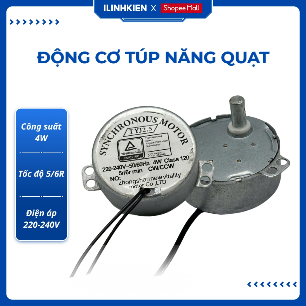 Động cơ điện túp năng quạt chính hãng ilinhkien