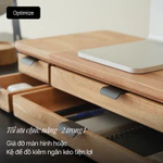Kệ màn hình gỗ tự nhiên kèm ngăn kéo Aura by NiceDesign giá đỡ màn hình gỗ đa năng ray thép SPCC, gọn gàng và tinh tế — ảnh 3