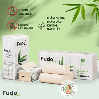 Khăn giấy tre tự nhiên Fudo mềm mịn, dai, an toàn, không chất tẩy trắng