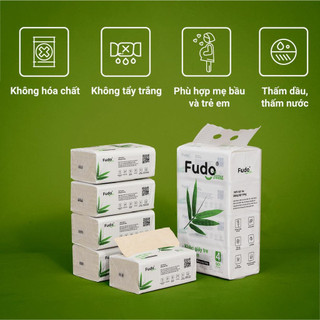 Khăn giấy tre tự nhiên Fudo mềm mịn, dai, an toàn, không chất tẩy trắng