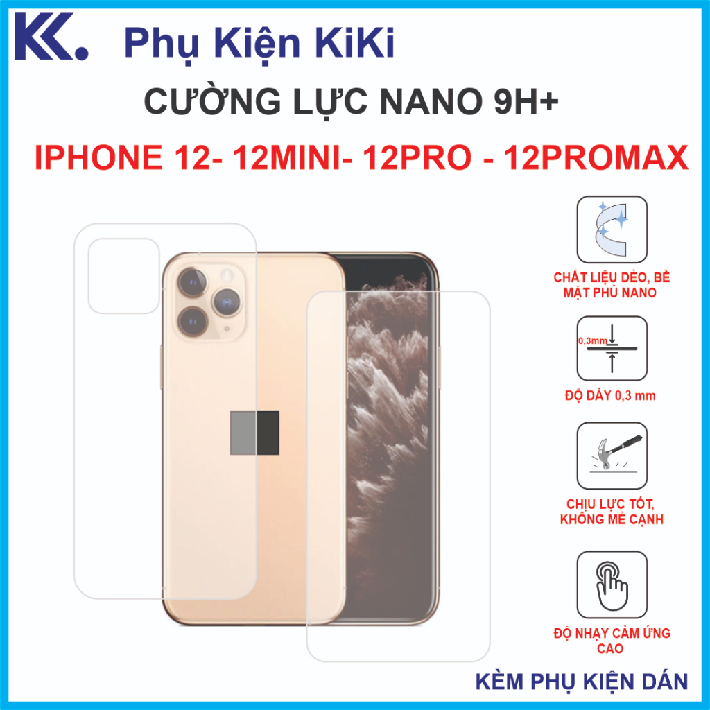 Cường lực Iphone 12 Mini, 12, 12 Pro, 12 Pro Max Cường lực Nano Dẻo 9H ...
