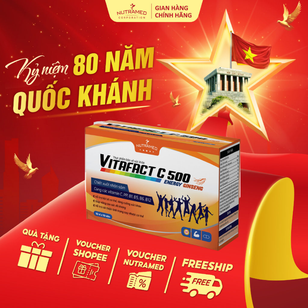 Viên uống Vitafact C500 hỗ trợ tăng cường sức đề kháng, cải thiện suy ...