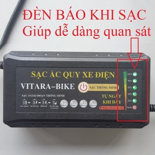 Sạc xe đạp điện 48V 12AH VITARA-BIKE tự ngắt khi đầy chống chai phồng bình có quạt tản nhiệt