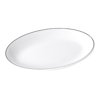 Đĩa Phíp ( Melamine )  Trắng Viền Đen – Phong Cách Bắc Âu Cổ Điển Sang Trọng 7110