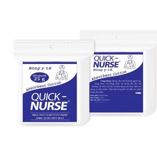 Bông gòn 25g Nurse, gòn thấm nước 25g mềm mịn ,thấm hút tốt