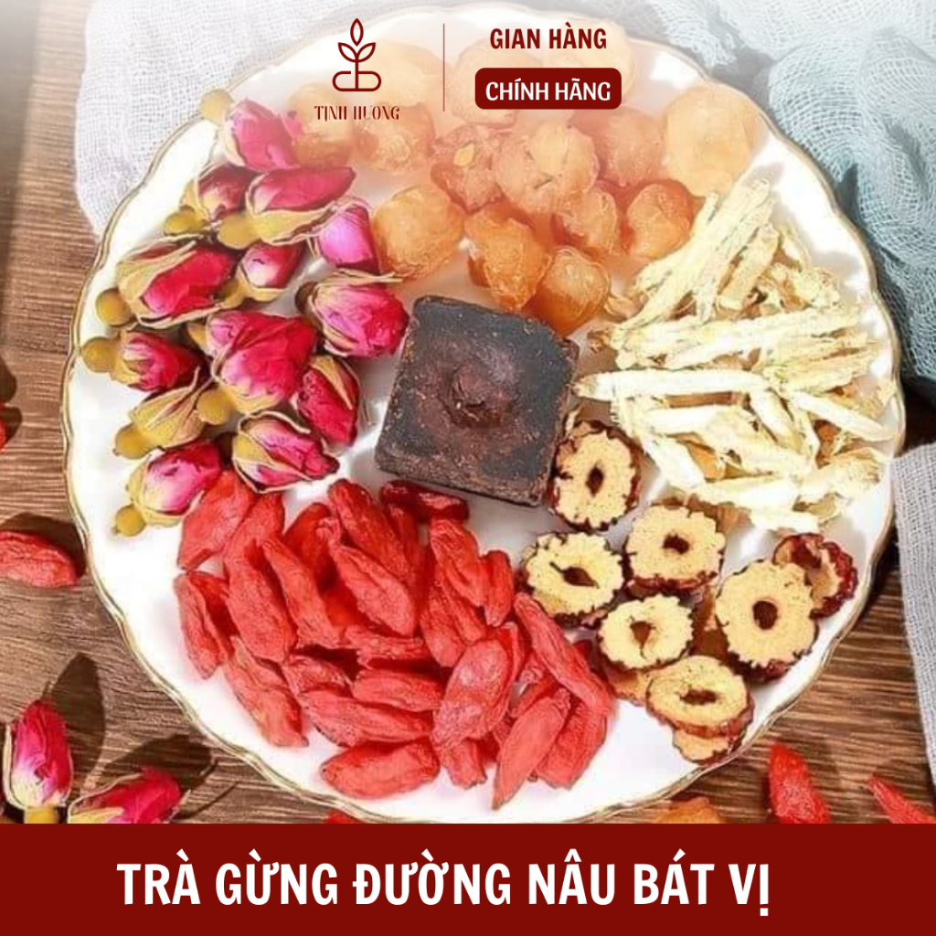 Trà gừng đường nâu bát vị - dưỡng ấm tử cung