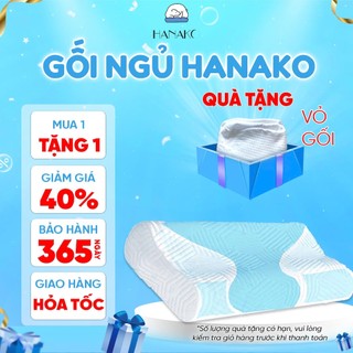 Gối Ngủ Công Thái Học Giảm Đau Vai Gáy HANAKO – Mút PU Cô Đặc Cao Cấp, Tặng Vỏ Gối