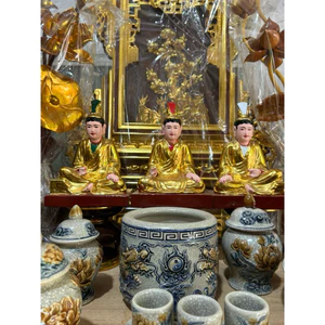 Tượng Tam tòa thánh mẫu gỗ mít cao 20cm