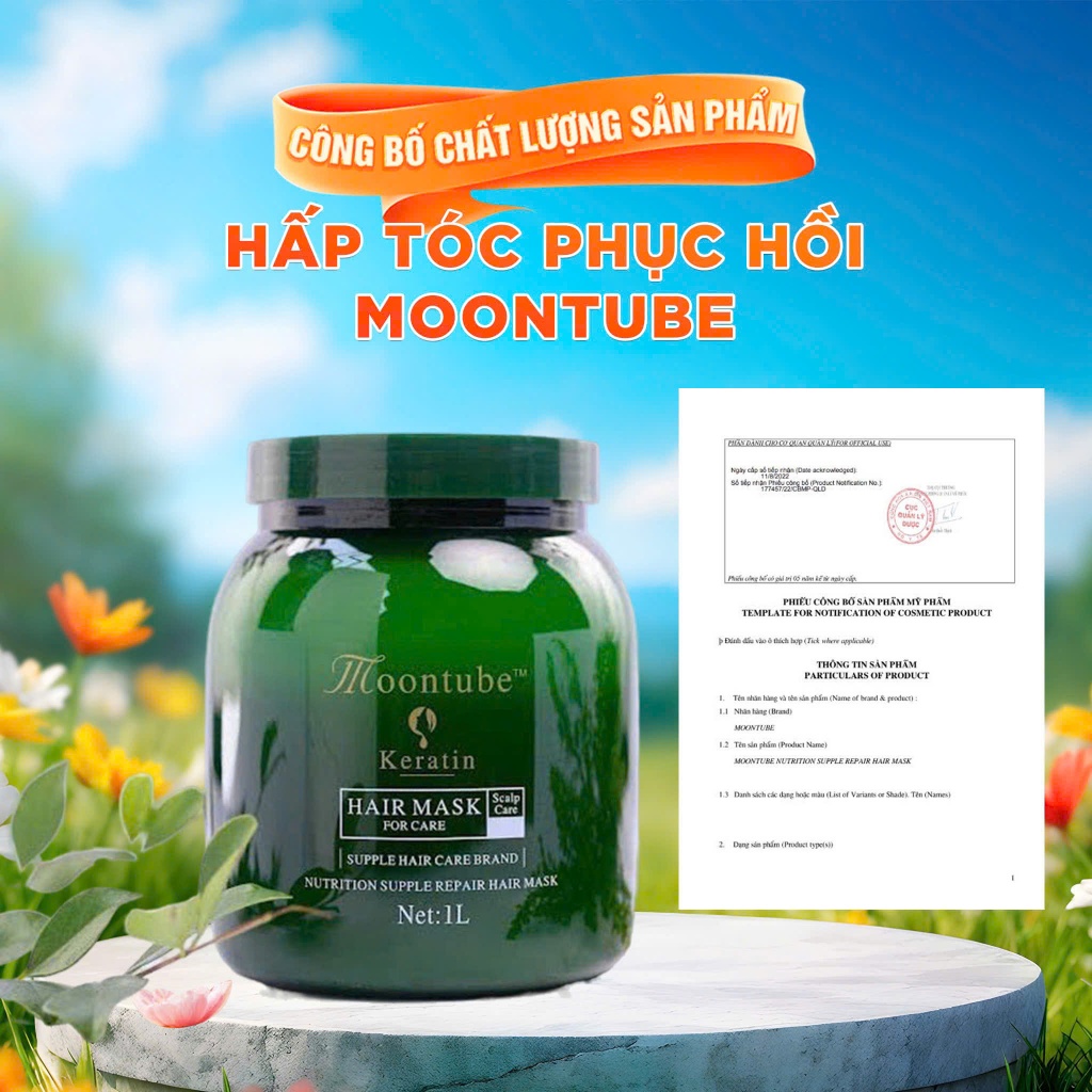 Hấp xả kiềm dầu phục hồi MOONTUBE 1000ml