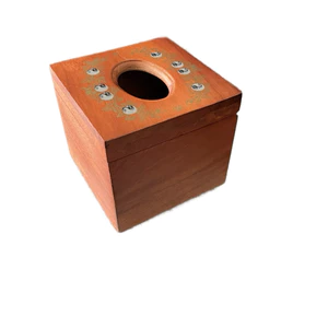 Hộp đựng giấy ăn vuông gỗ hương