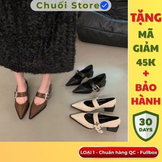 Giày lolita nữ da PU tổng hợp dệt vải đế cao su tiểu thư cổ điển đáng yêu thanh lịch