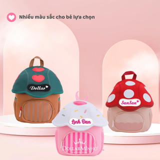 Balo Hình Nấm 3D Cho Bé Mầm Non, Có Thêu Tên Theo Yêu Cầu, Balo Mini Đi Học Mẫu Giáo