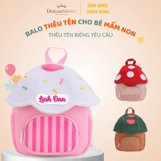 Balo Hình Nấm 3D Cho Bé Mầm Non, Có Thêu Tên Theo Yêu Cầu, Balo Mini Đi Học Mẫu Giáo