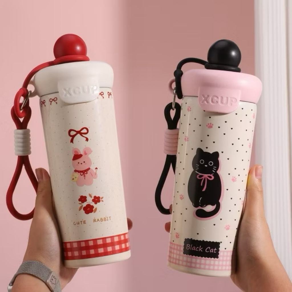 Bình Nước Giữ Nhiệt 650ml In Hình hoạt hình - Chống Tràn, Thép 316 Cao Cấp - Phù Hợp Học Sinh