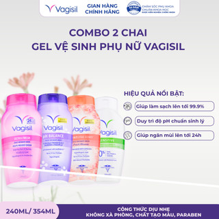 Combo 2 Chai Gel Vệ Sinh Phụ Nữ Vagisil 24h Ngăn Mùi, Cân Bằng pH, Kháng Khuẩn, Hỗ Trợ Ngừa Viêm