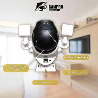 Camera Yoosee Q980 4 Mắt 18.0MP 3 Khung Hình Siêu Rộng, Đàm Thoại 2 Chiều, Cảnh Báo Chuyển Động, Xem Đêm Có Màu