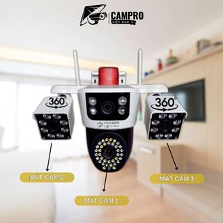 Camera Yoosee Q980 4 Mắt 18.0MP 3 Khung Hình Siêu Rộng, Đàm Thoại 2 Chiều, Cảnh Báo Chuyển Động, Xem Đêm Có Màu