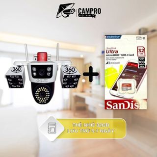 Camera Yoosee Q980 4 Mắt 18.0MP 3 Khung Hình Siêu Rộng, Đàm Thoại 2 Chiều, Cảnh Báo Chuyển Động, Xem Đêm Có Màu