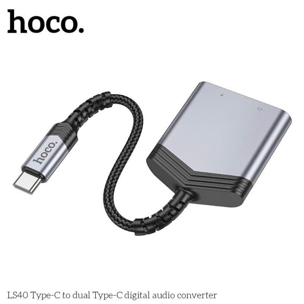 Cáp chuyển đổi hoco LS40 có đầu nối typec sang 2 typec