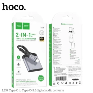 Cáp chuyển đổi LS39 ,chuyển đổi âm thanh từ typec to typec và cổng tai nghe 3.5mm
