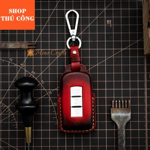 Mino Crafts - Bao Da Chìa Khóa MITSUBISHI Xpander Xforce Attrage Outlander, Chế tác thủ công, Da bò