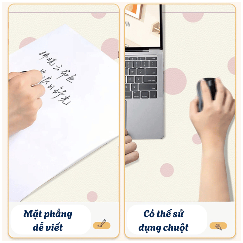 Tấm Lót Bàn Chống Thấm Nước, Khăn Trải Bàn Da PU Họa Tiết Dễ Thương Cho Bàn Học, Bàn Ăn, Bàn Trà