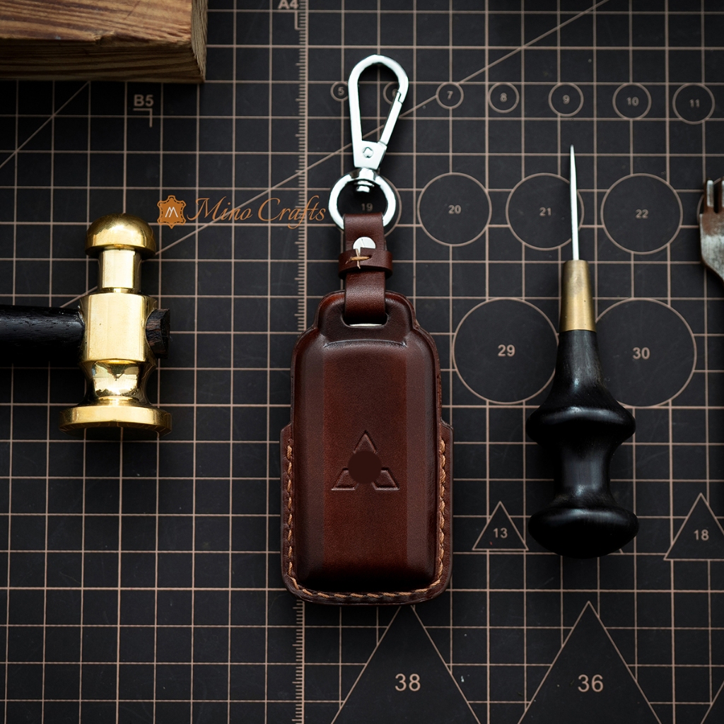 Mino Crafts - Bao Da Chìa Khóa MITSUBISHI Xpander Xforce Attrage Outlander, Chế tác thủ công, Da bò