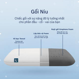 Gối Niu Ru9 | Memory Foam Êm Ái Nâng Đỡ | Giảm Đau Mỏi Cổ Vai Gáy | Thoáng Khí Vượt Trội | Kích Thước 40 x 60