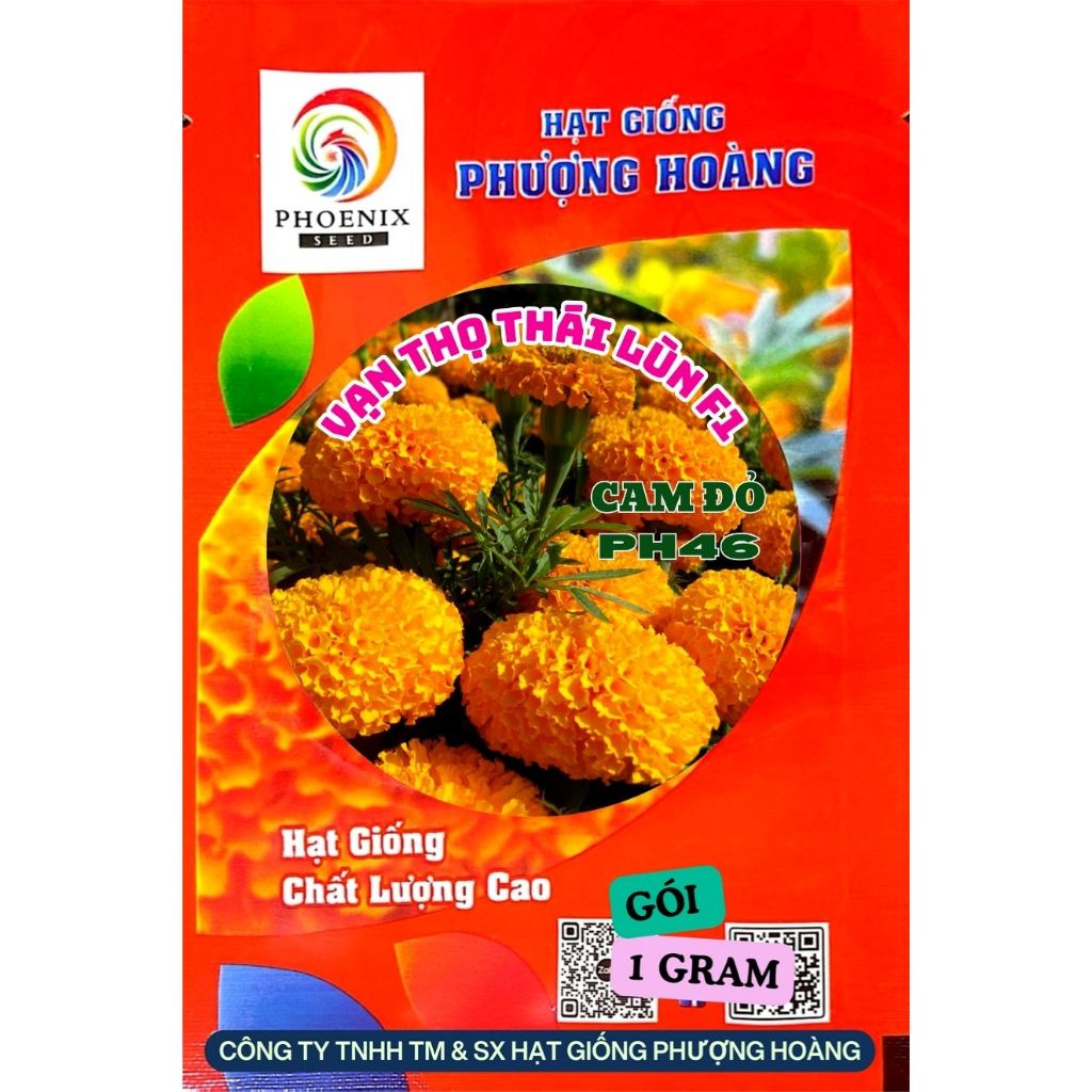 Hoa Vạn Thọ Thái Lùn PH46 Cam Đỏ Hạt Giống - Phượng Hoàng