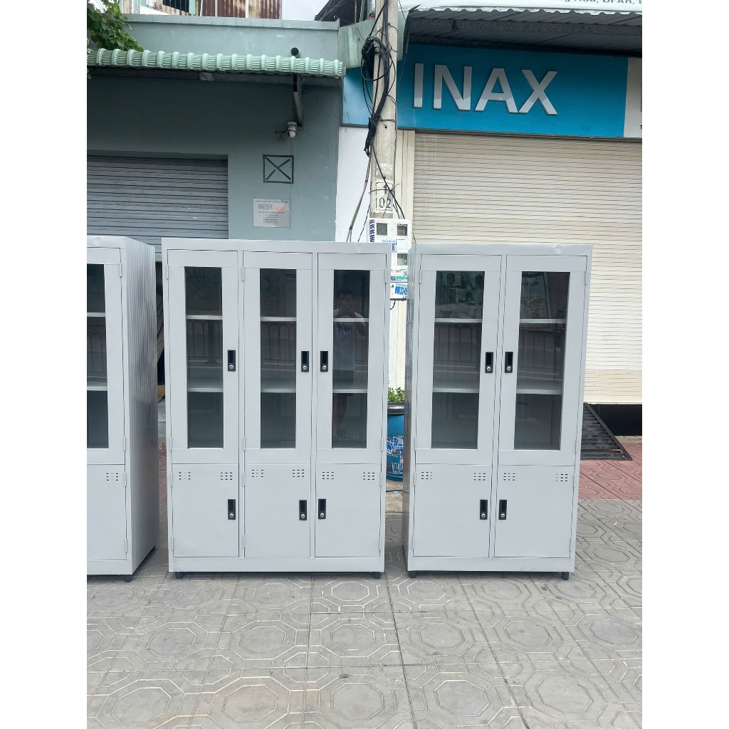 tủ hồ sơ sắt 4 cánh kính dùng cho văn phòng hiện nay