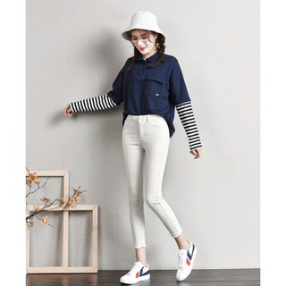 Quần Bò jeans nữ dáng ôm skinny lưng cao Avo Avocado co giãn form dài trẻ trung bigsize