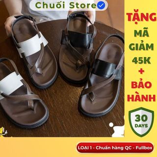 Dép quai hậu nữ da PU tổng hợp dệt vải đế cao su cá tính đơn giản êm ái thoải mái