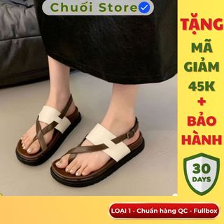 Dép quai hậu nữ da PU tổng hợp dệt vải đế cao su đơn giản dễ mang thoải mái cá tính