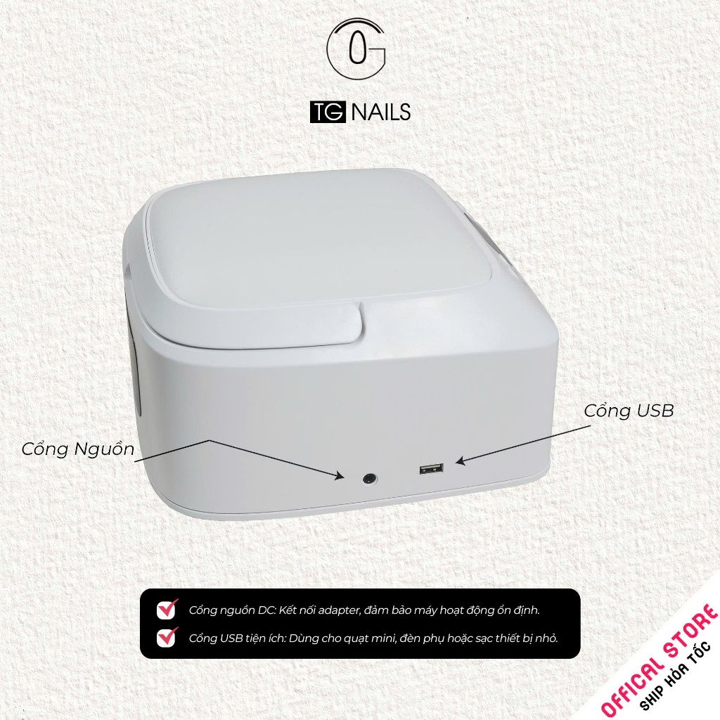 Máy hơ móng tay gel L3 TG Nails công suất 72W 2 mặt đèn led tiện lợi