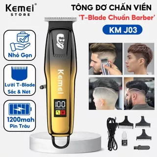 Tông Đơ Chấn Viền Tóc Chuyên Nghiệp KM J03 - Không Dây Kẻ Viền Sắc Bén Cho Salon Và Gia Đình
