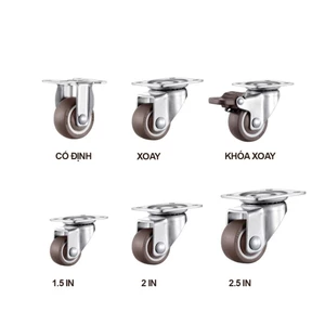Bánh xe nội thất - Chất liệu TPR êm ái chống ồn - Càng mạ kẽm chống rỉ
