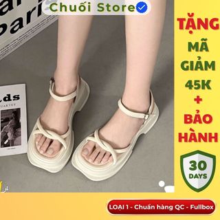 Dép quai hậu nữ da PU tổng hợp dệt vải đế cao su phong cách tiểu thư nhẹ nhàng dịu dàng thuận tiện