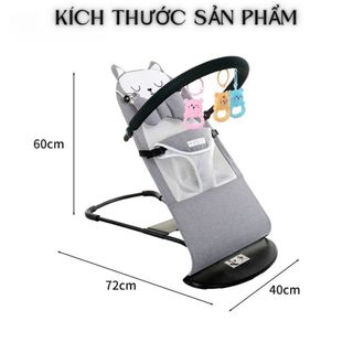 {KAIDOKIDS} Ghế Nhún Rung Gấp Gọn Cho Bé Kèm Đệm Lót Thanh Treo Thú Dễ Thương Có Lớp Vải Cotton Thoáng Khí