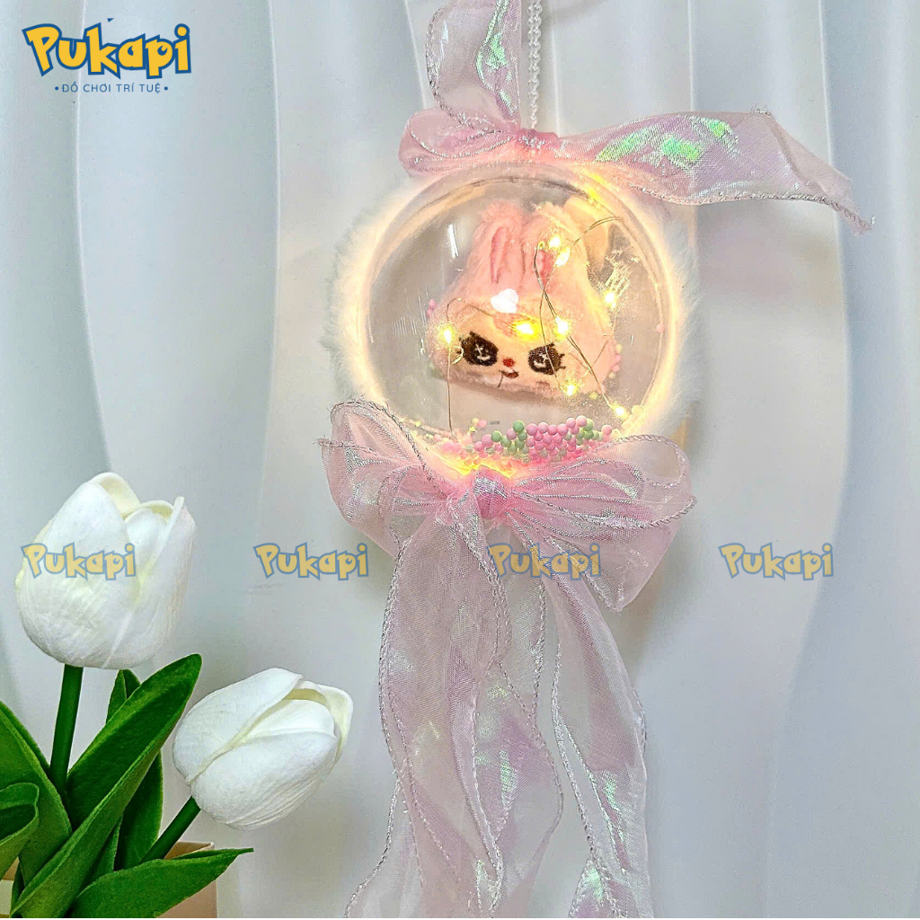 Lồng Đèn Trung Thu Cho Bé Đèn Lồng Kuromi Dễ Thương Lồng Đèn Tròn Nơ Kèm Đèn Led-Đồ Chơi Cho Bé PUKAPI