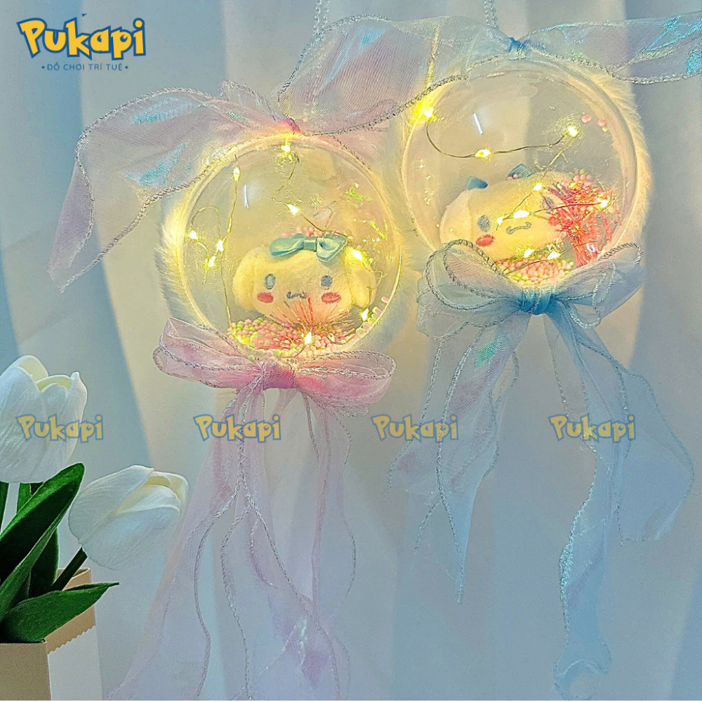 Lồng Đèn Trung Thu Cho Bé Đèn Lồng Kuromi Dễ Thương Lồng Đèn Tròn Nơ Kèm Đèn Led-Đồ Chơi Cho Bé PUKAPI